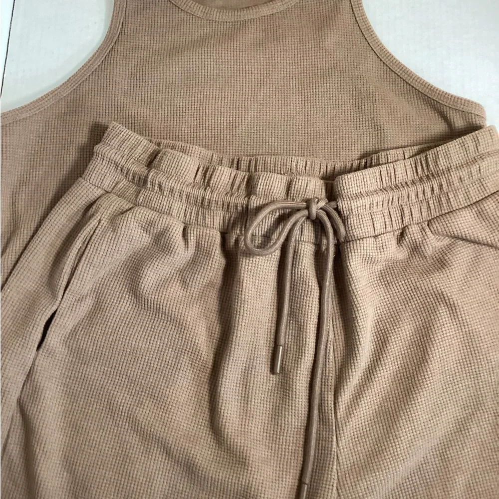 2pc SummerWomen Crop Top/shorts Cocoa brown sz L - Picture 4 of 12